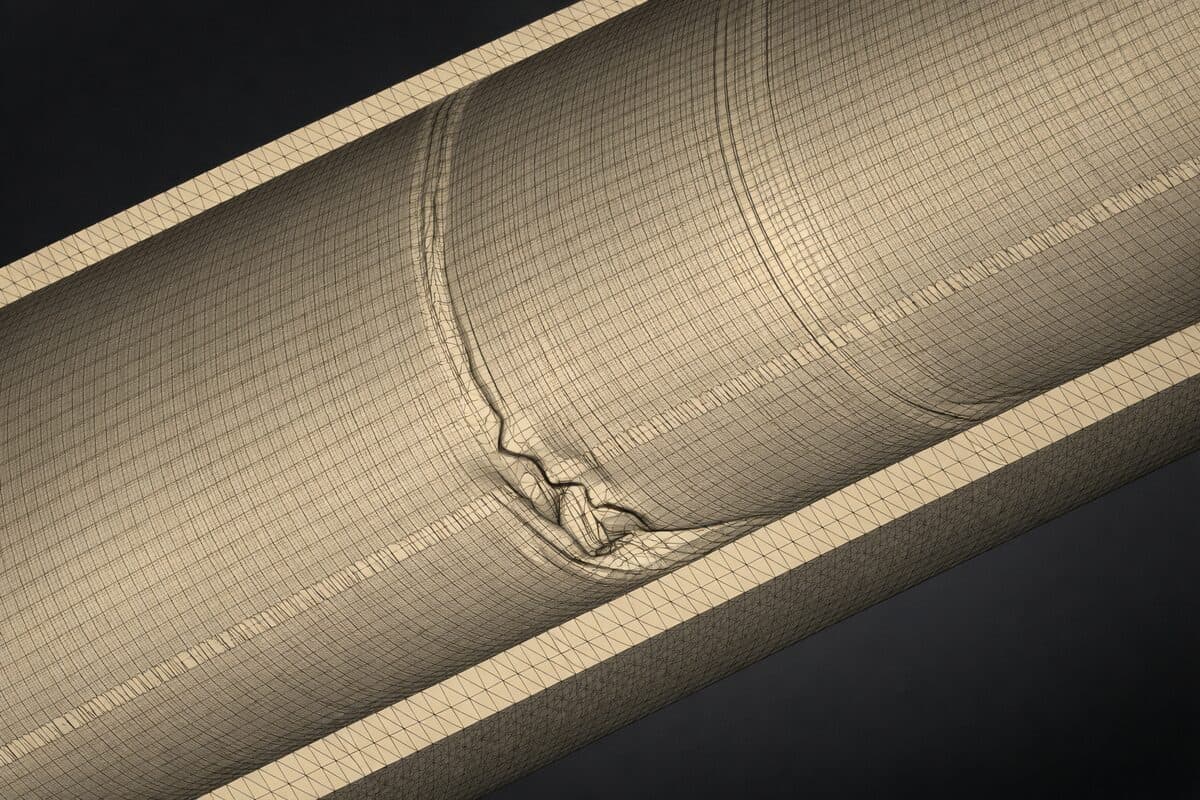 Finite element mesh of pipe structure