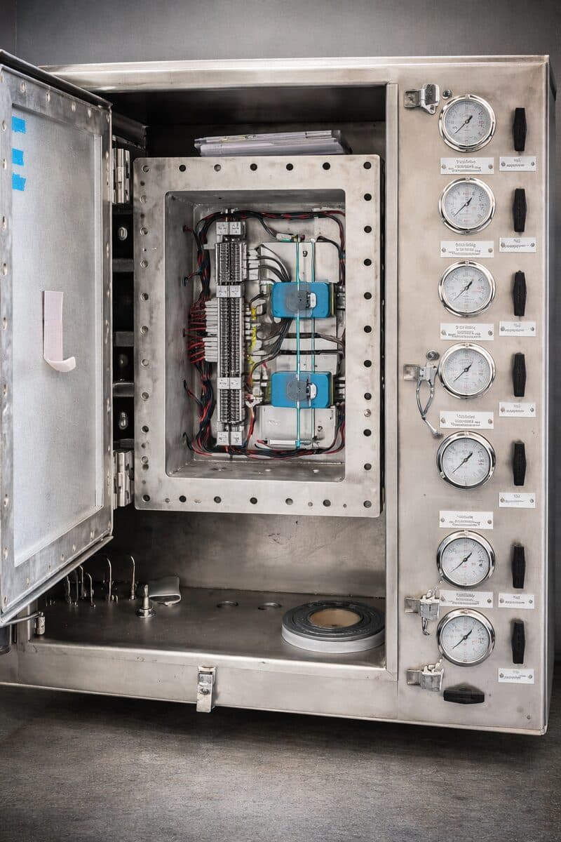 Industrial control panel close-up